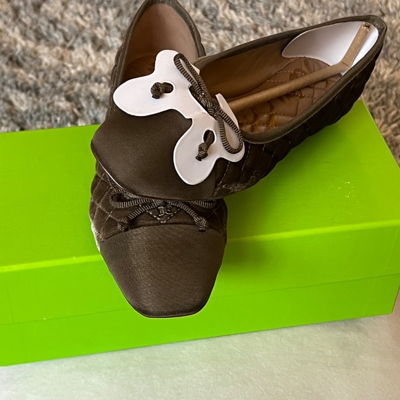 Sam Edelman Marilyn Quilted Velvet Cap Toe Bow Detail Ballet Flat 6 - Picture 4 of 5